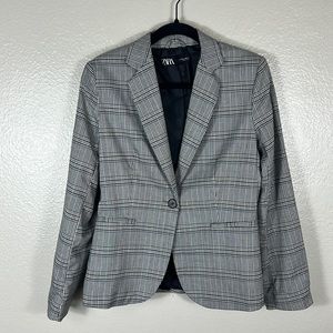 Zara Brown Plaid Blazer